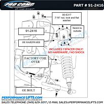 Pro Comp Ford F150 Upper Strut Spacer # 91-2416
