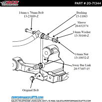 RCD 2007 - 2013 Toyota Tundra Sway Bar End Link Kit # 20-71344
