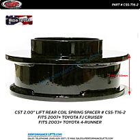 CST 2003-2016 Toyota 4-Runner 2" Lift Rear Coil Spacer # CSS-T16-2