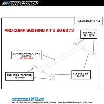 Pro Comp Lower Control Arm Bushing Kit # 90-6273