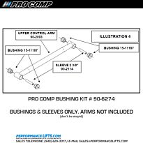 Pro Comp Upper Control Arm Bushing Kit # 90-6274