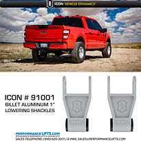 ICON 2010+ Ford F150 & F-250 1" Billet Drop Shackles # 91001