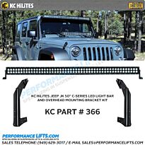KC HiLiTES Jeep JK Overhead Mount 50" C-Series LED Light Bar # 366