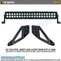 KC HiLiTES Jeep JK Grill Mount 20" C-Series LED Light Bar # 368