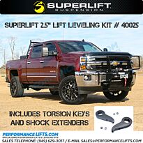 Superlift 2011+ GM 2500HD / 3500 2.5" Torsion Key Lift Part # 40025