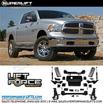 Superlift 4" Lift System # K1019. Fits 2012-2018 Ram 1500 4x4 Trucks. Clears up to 35" Tires.