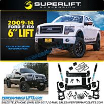 Superlift 2009-2014 Ford F150 4x4 6" Lift - Bilstein Shocks # K179B