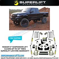 Superlift 1998-1999 Ford Ranger 4x4 3-4" Lift # K357