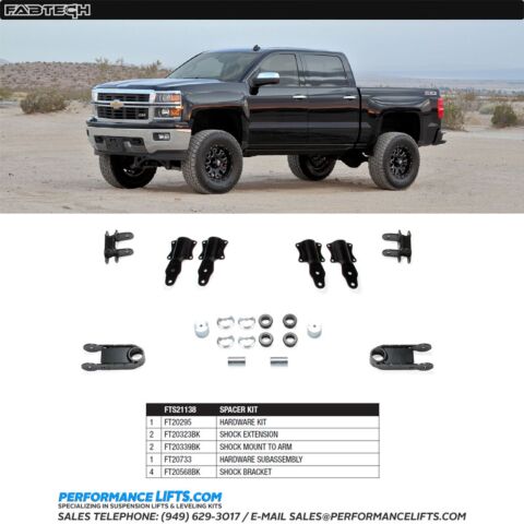 Fabtech 2014 - 2018 GM 1500 Front Coilover Spacer Kit # FTS21138