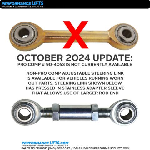 Pro Comp Steering Center Link Assembly # 90-4053