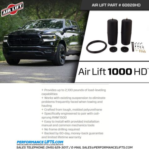 AirLift 2019+ Ram 1500 Heavy Duty Rear Air Spring System # 60828HD