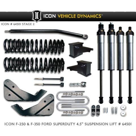 Icon F250 and F350 4.5" Stage 2 Suspension Lift System # 64501