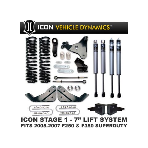 ICON 2005-2007 Ford SuperDuty F250 & F350 7" Lift Stage 1