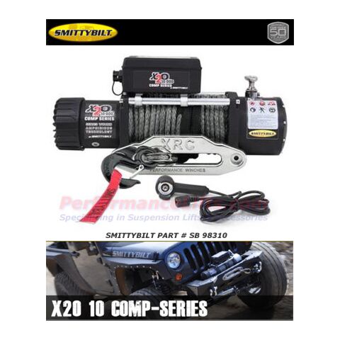 Smittybilt X20 10000 lb Comp Series Winch w/Synthetic Rope #98310