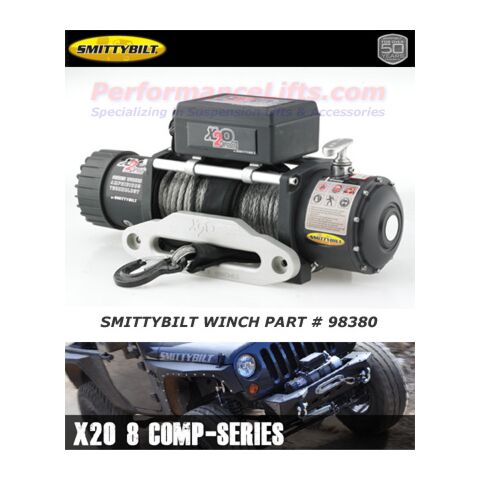 Smittybilt X20 8000 lb Comp Series Winch w/Synthetic Rope #98380